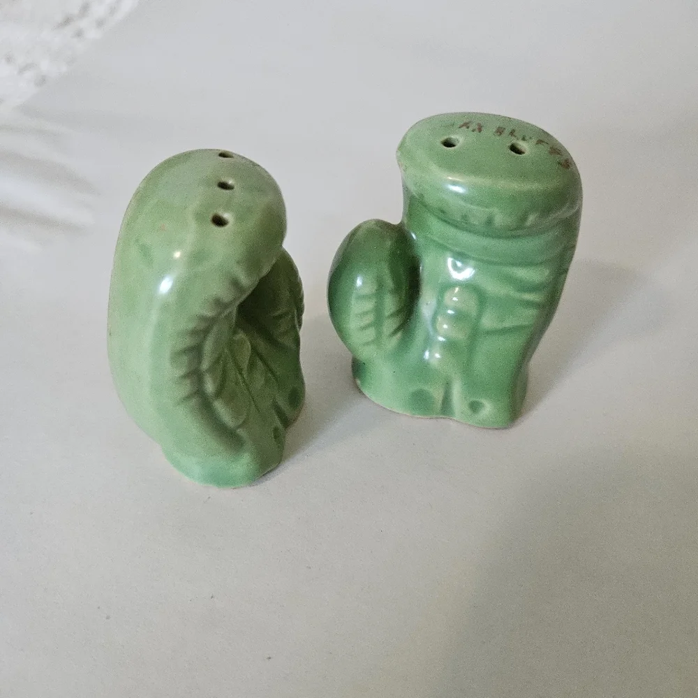 Green Ceramic Boxing Glove  Salt and Pepper Shakers